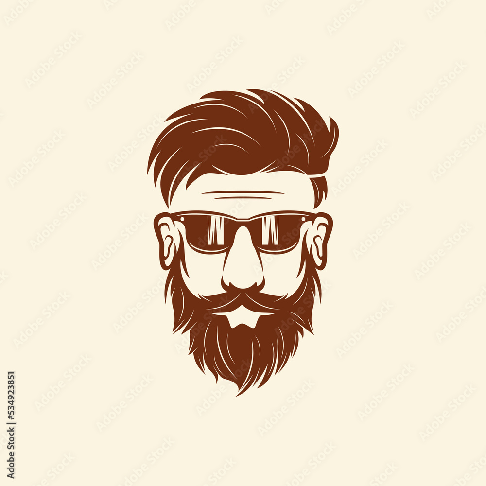 Beard barber vector logo illustration Beard barber vector logo illustration