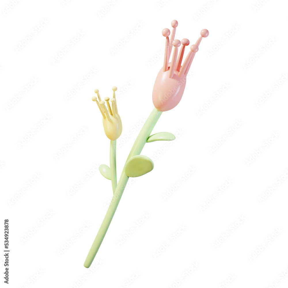 3d render pastel floral minimalist icon 3d render pastel floral minimalist icon