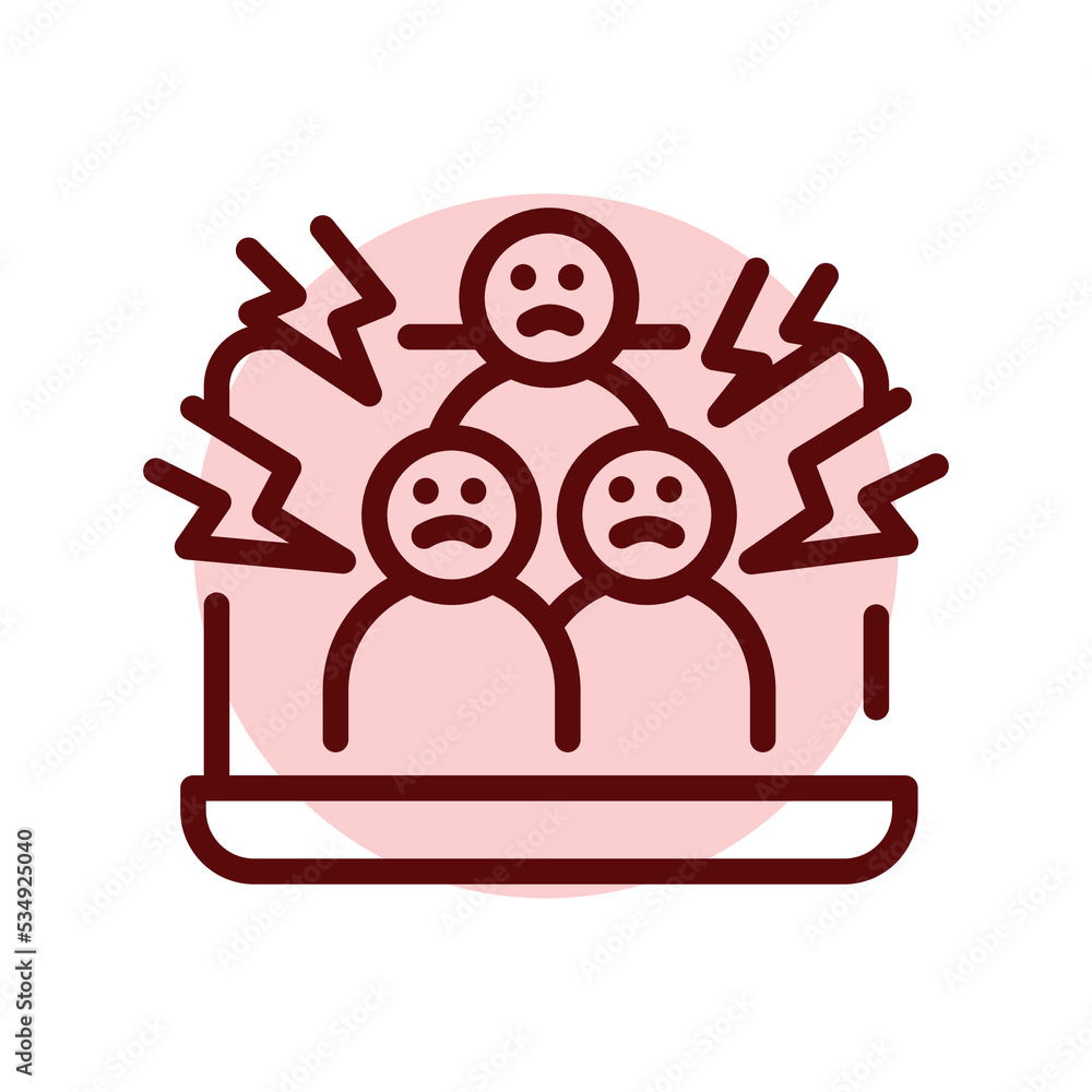 Cyberbullying olor line icon. Pictogram for web page Cyberbullying olor line icon. Pictogram for web page