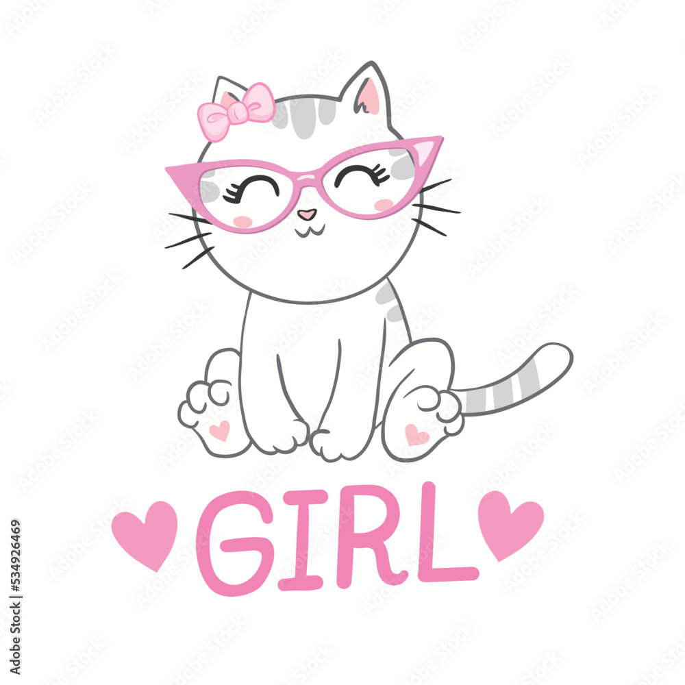 cute cat sketch vector illustration, print design cat, children print. cute cat sketch vector illustration, print design cat, children print.