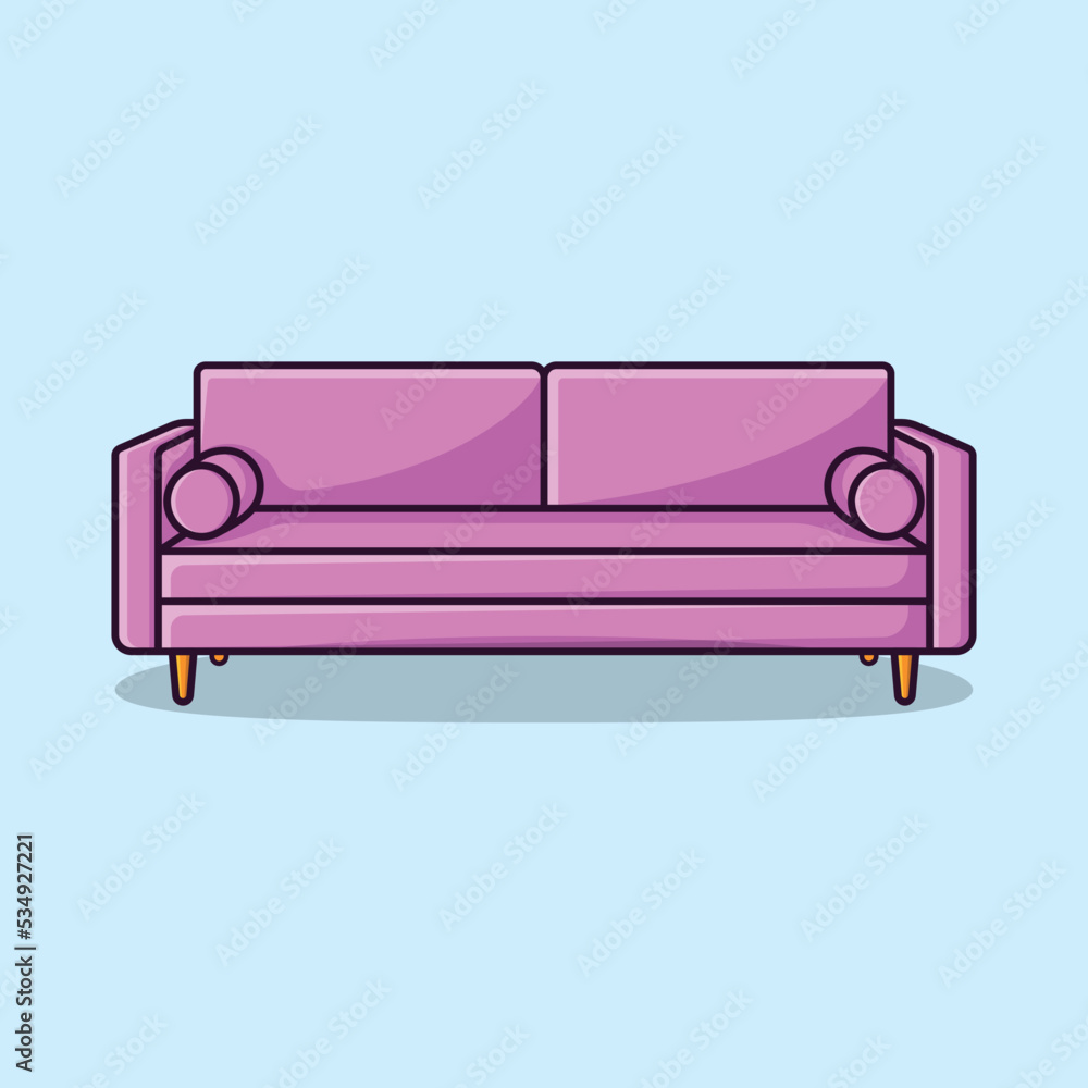 Luxury pin lounge Sofa with cushion Vector Design Illustration Luxury pin lounge Sofa with cushion Vector Design Illustration