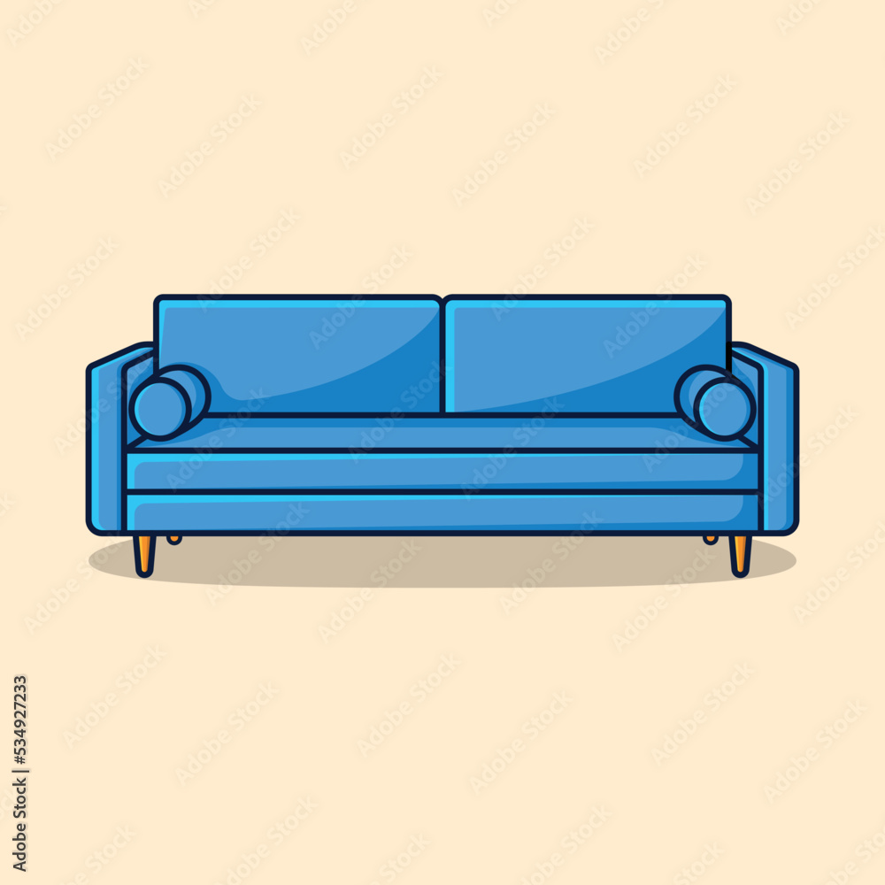 Luxury lounge Sofa with cushion Vector Design Illustration Luxury lounge Sofa with cushion Vector Design Illustration