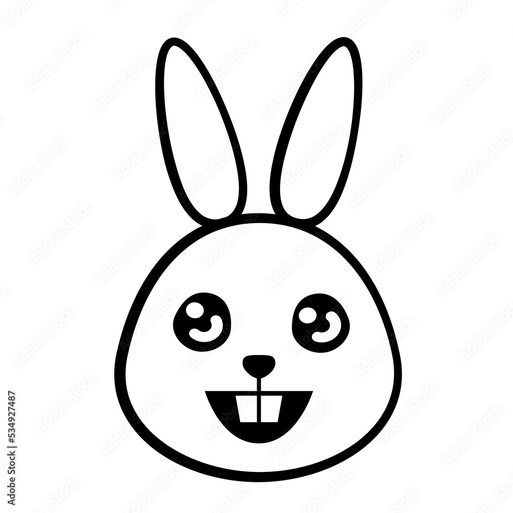 Line art bunny emoticon. PNG with transparent background. Line art bunny emoticon. PNG with transparent background.