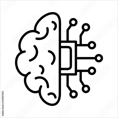 Artificial Intelligence Icon Logo Design Vector Template Illustration Sign And Symbol Pixels Perfect