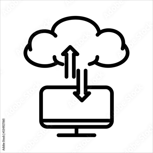 Cloud Server, Cloud Computing Icon Logo Design Vector Template Illustration Sign And Symbol Pixels Perfect