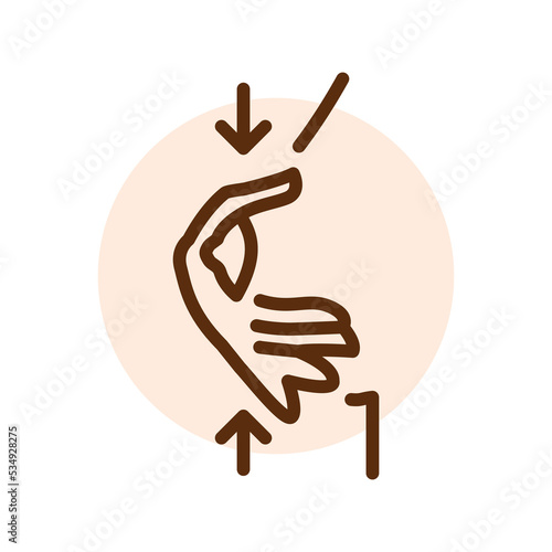 Breast massage olor line icon. Pictogram for web page