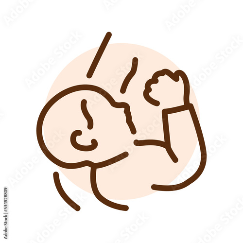 Lactation baby olor line icon. Pictogram for web page