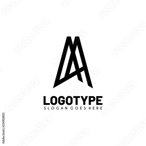 Modern initial AA logo letter simple and creative design concept