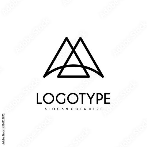 Modern initial AA logo letter simple and creative design concept