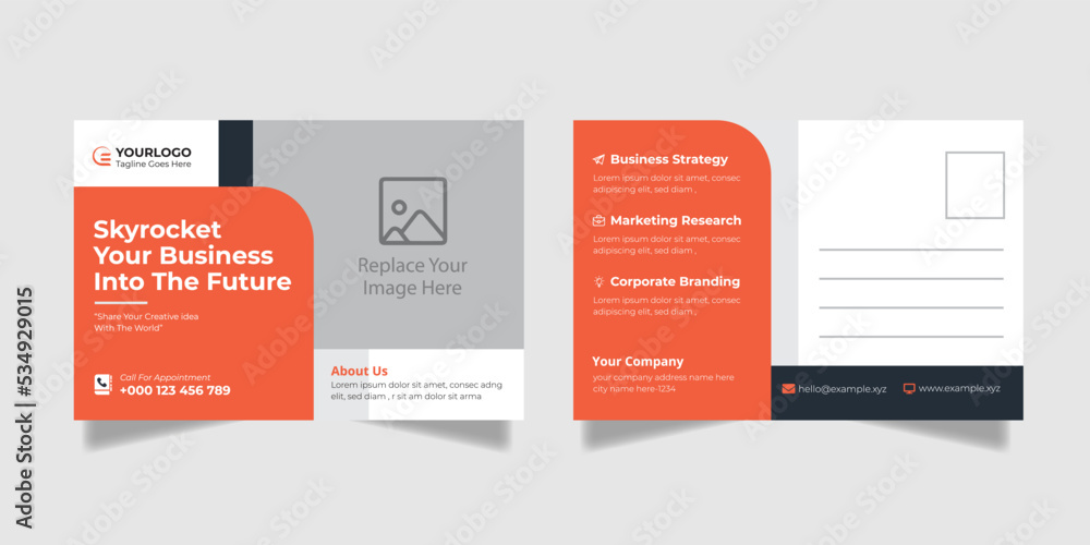 Obraz premium Corporate Business Postcard Template