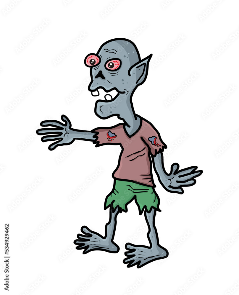 Naklejka premium Spooky zombie ghost vector