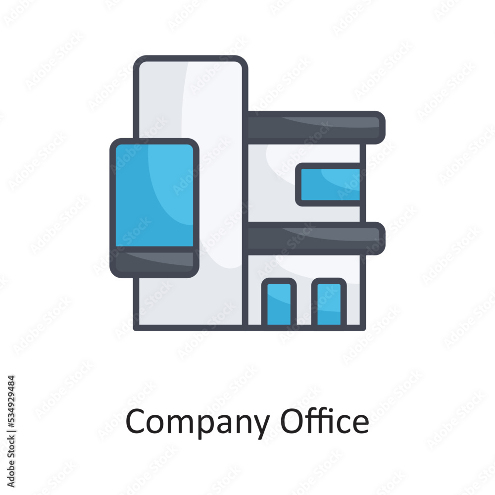 Company Office Filled OutlineVector Icon Design illustration on White background. EPS 10 File Company Office Filled OutlineVector Icon Design illustration on White background. EPS 10 File