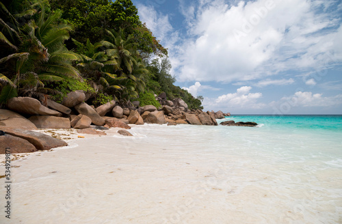 the tropical beach of Anse Georgette