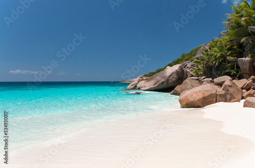 granite rocks on tropical beach