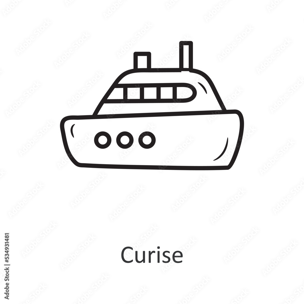 Cruise Vector outline Icon Design illustration. Travel Symbol on White background EPS 10 File Cruise Vector outline Icon Design illustration. Travel Symbol on White background EPS 10 File