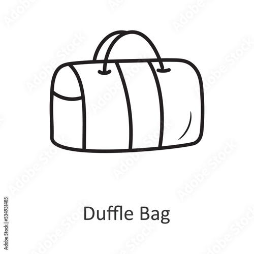 Duffle Bag Vector outline Icon Design illustration. Travel Symbol on White background EPS 10 File