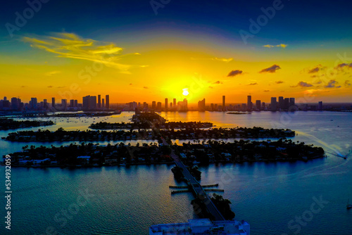 sunset over the harbor