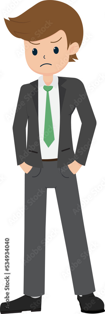 Salary Man Business Isolated Person People Cartoon Character Flat illustration Png #104
