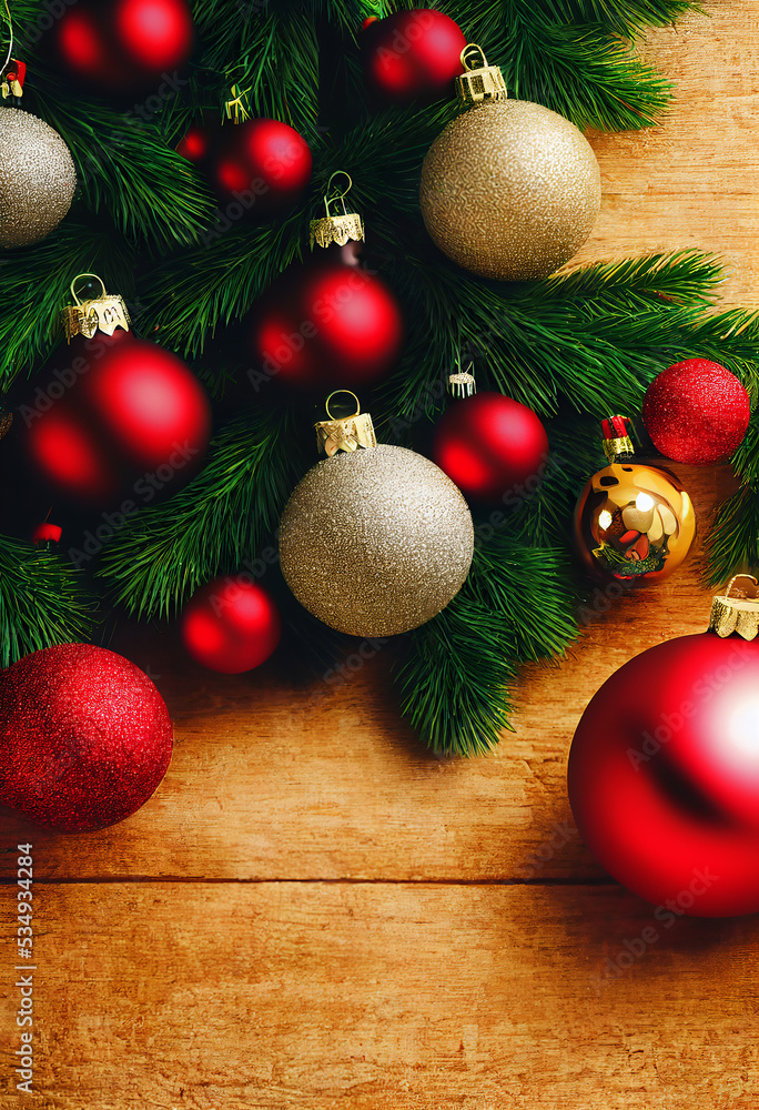 Christmas balls on wooden background Christmas balls on wooden background