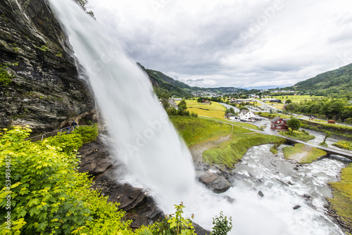 Steindalsfossen waterfall near Bergen in Norway photo