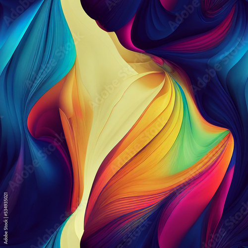 Seamless abstract colorful background with waves and color layers pattern