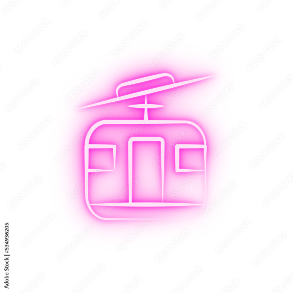 cable transport gondola lift neon icon cable transport gondola lift neon icon