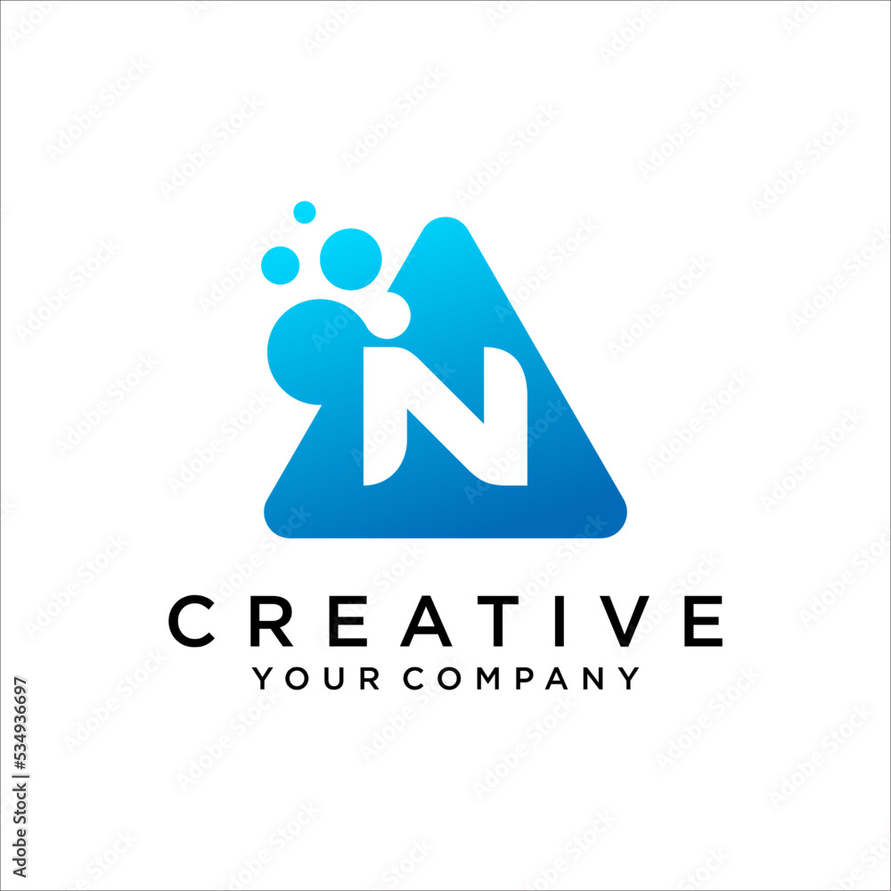 Letter N with dot logo icon design vector template elements Letter N with dot logo icon design vector template elements