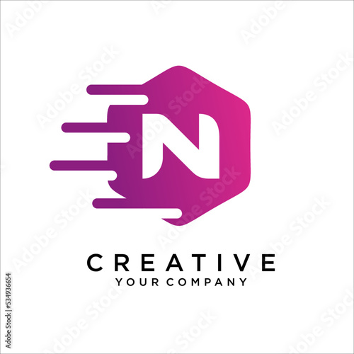 Letter N logo icon design vector template elements