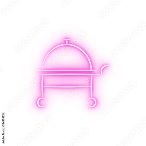 hotel service cloche neon icon