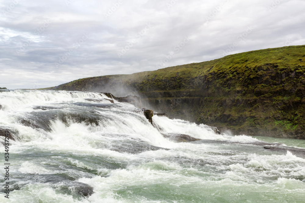 the Gulfoss waterfall in  Haukadalur, Iceland