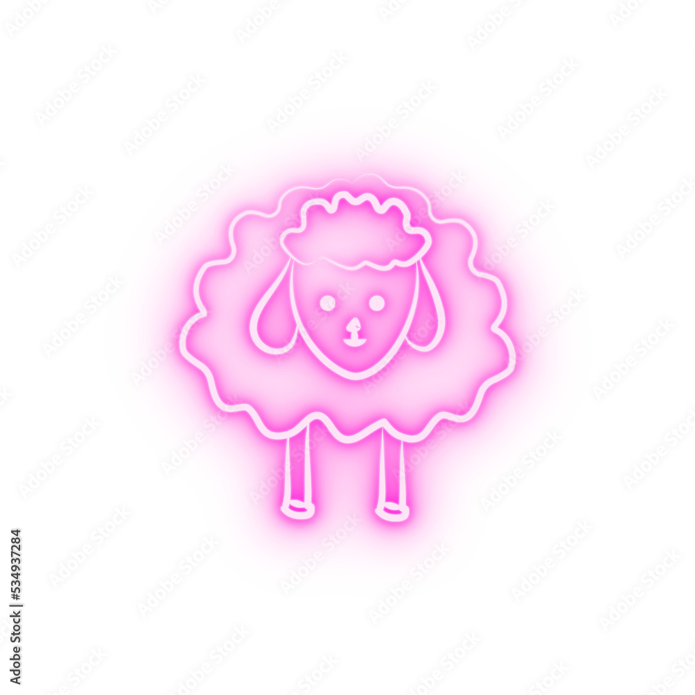 sheep neon icon sheep neon icon