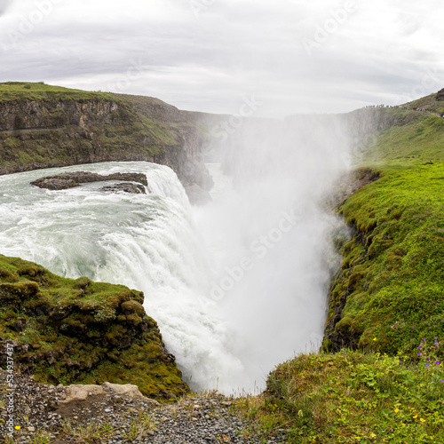 the Gulfoss waterfall in Haukadalur, Iceland