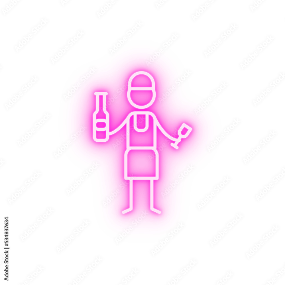 Sommelier restaurant neon icon Sommelier restaurant neon icon