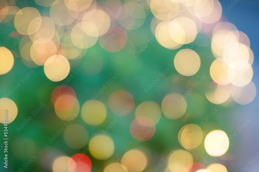 Abstract orange circle bokeh overlapping blurry background