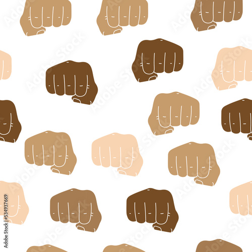 seamless pattern with fists