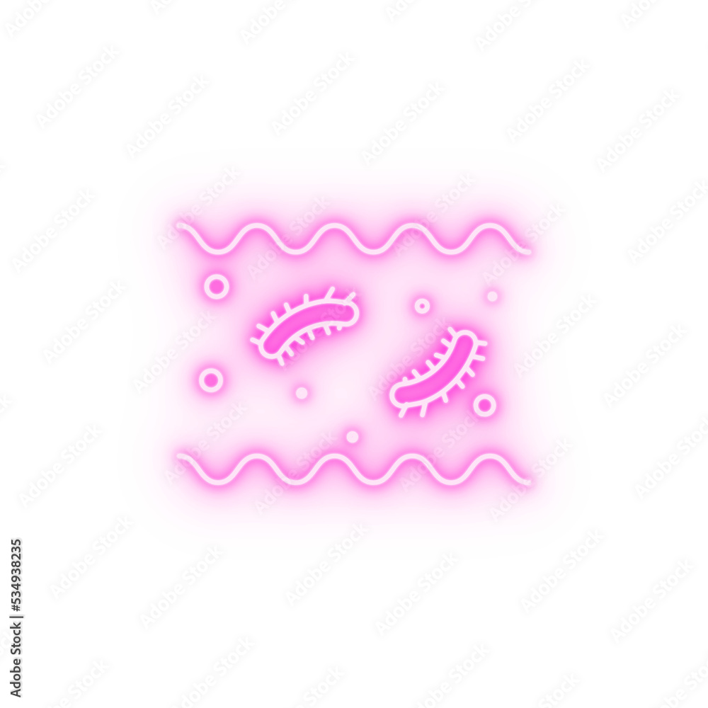 Intestinal flora intestine concept line neon icon Intestinal flora intestine concept line neon icon