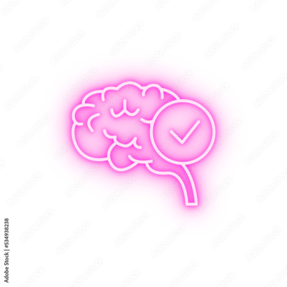 Brain bright healthy concept line neon icon Brain bright healthy concept line neon icon