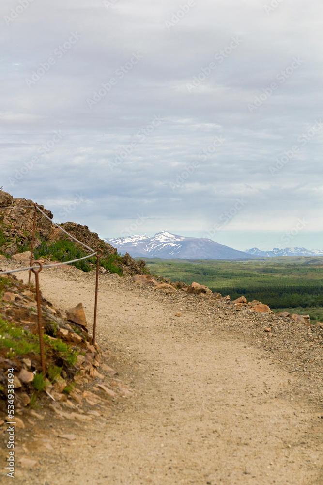 a hiking path in the region of Bláskógabyggð next to the famous Stóri Geysir geyser, Iceland a hiking path in the region of Bláskógabyggð next to the famous Stóri Geysir geyser, Iceland