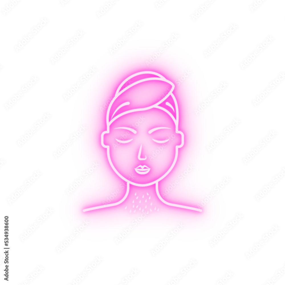 throat epilation women neon icon throat epilation women neon icon