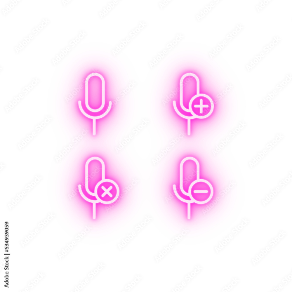 set of microphone neon icon set of microphone neon icon