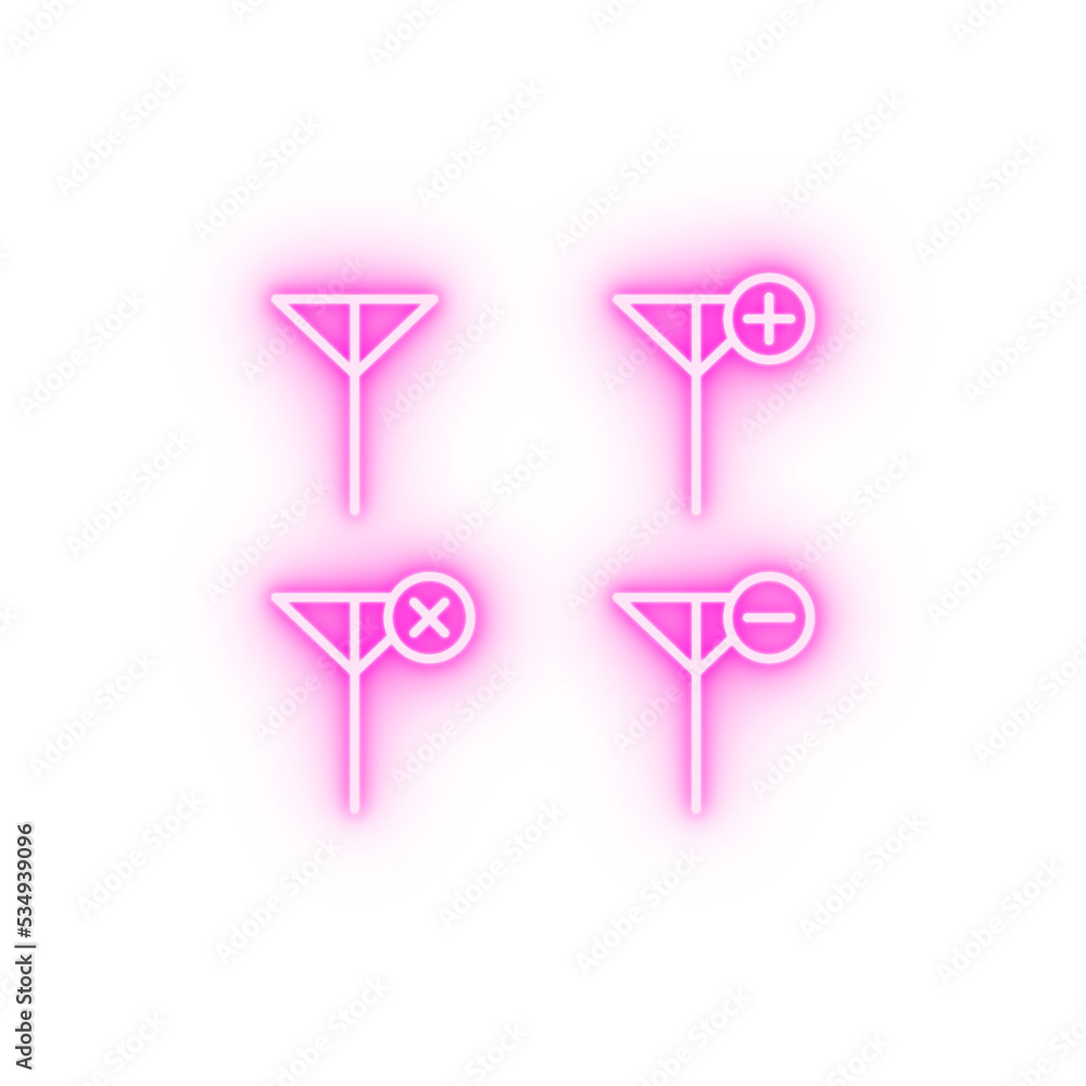 set of signal neon icon set of signal neon icon