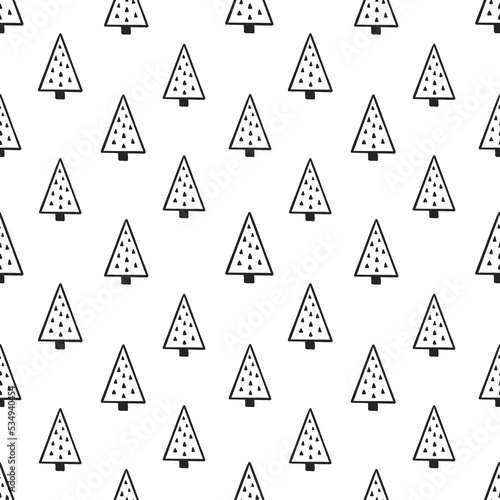 seamless pattern with christmas trees