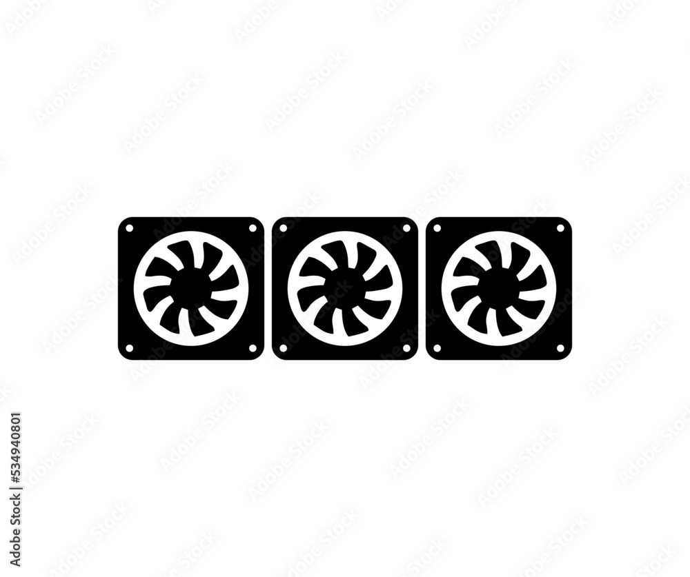 Vecteur Stock Large row of industrial condensers with fans logo design