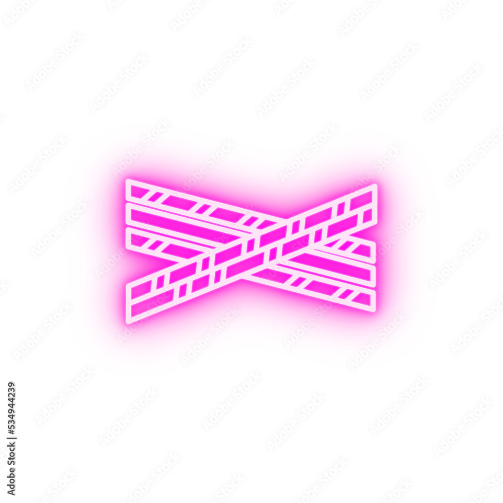Police line law neon icon Police line law neon icon