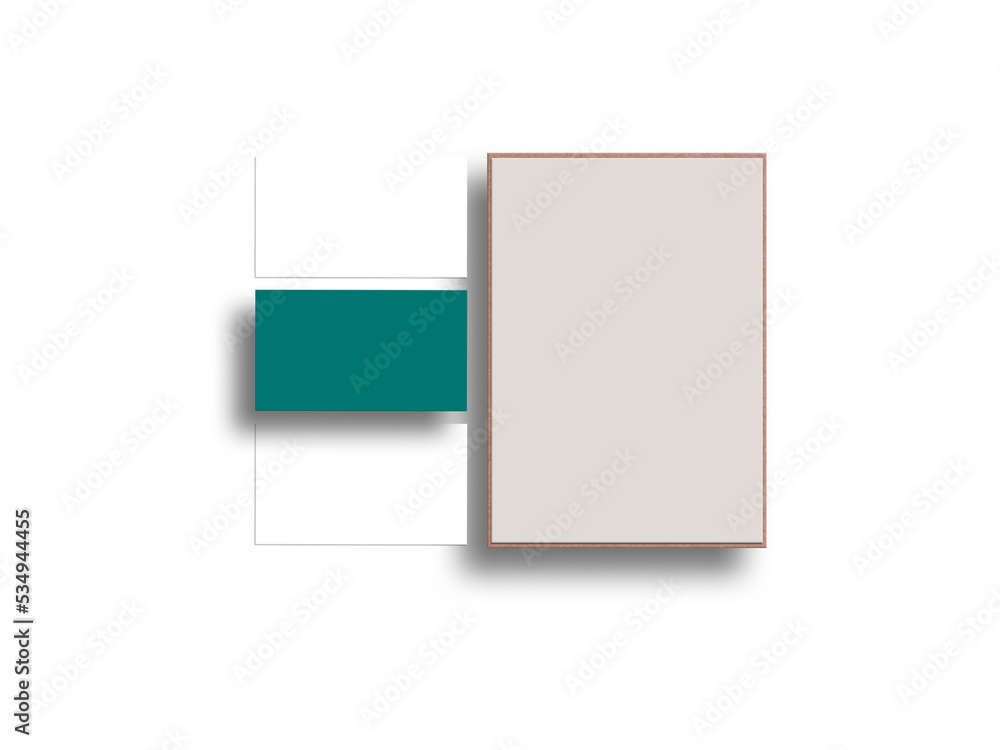Craft paper letterhead with business card mockup Craft paper letterhead with business card mockup