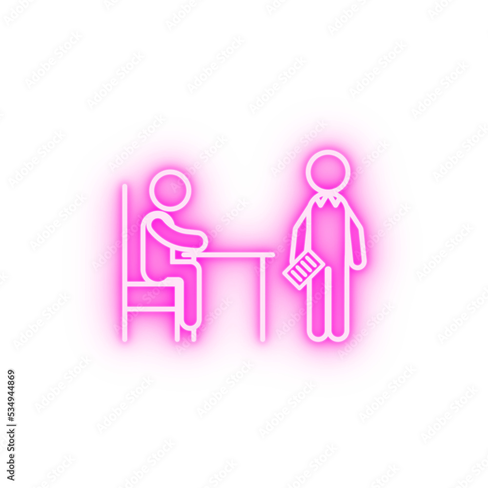 Home schooling hiring tutor neon icon Home schooling hiring tutor neon icon