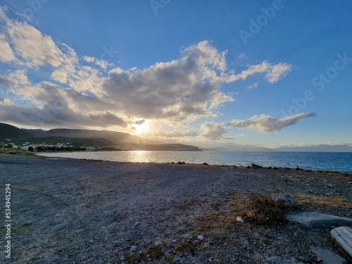 Sonnenuntergang, Kreta, Bucht