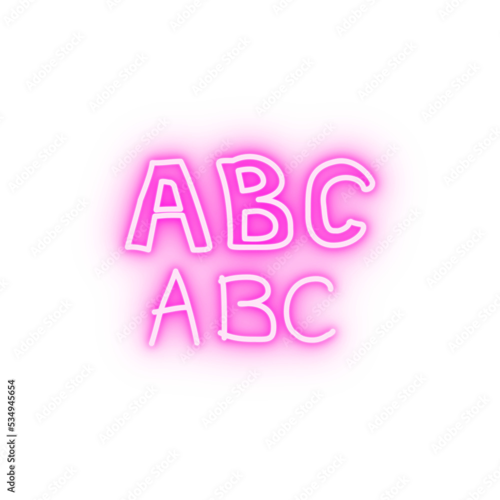 alphabet sketch neon icon alphabet sketch neon icon