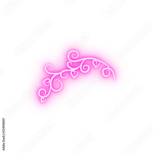 decorative flowers hand draw neon icon