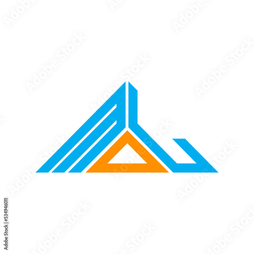 MOL letter logo creative design with vector graphic, MOL simple and modern logo in triangle shape. photo